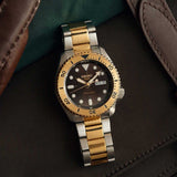  Shop Authentic Seiko 5 Sports Automatic Brown Dial Two Tone Steel Strap Watch For Men - SRPK24 - Luxxuri