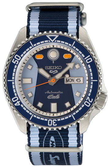 Seiko 5 Sports Honda Super Cub Limited Edition Blue Dial Two Tone NATO Strap Watch For Men - SRPK37K1