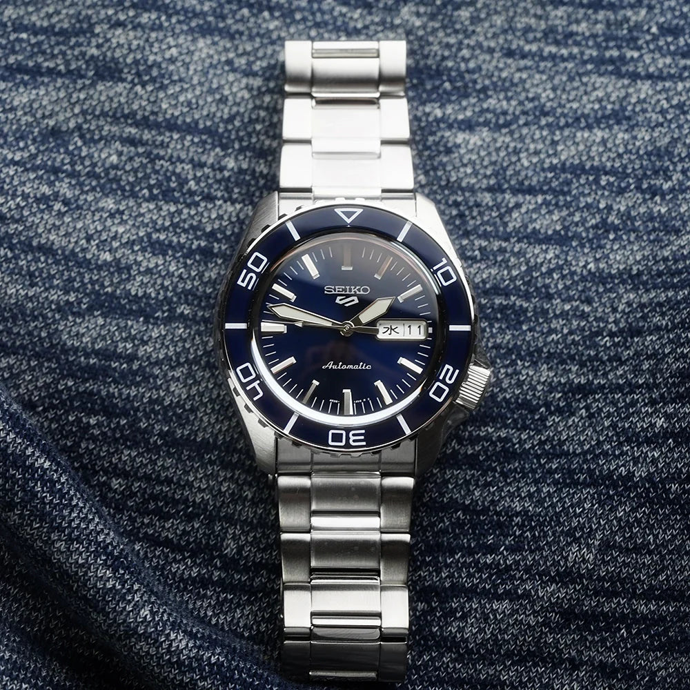  Shop Authentic Seiko 5 Sports Automatic Blue Dial Silver Steel Strap Watch for Men - SRPK97K1 - Luxxuri