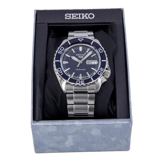  Shop Authentic Seiko 5 Sports Automatic Blue Dial Silver Steel Strap Watch for Men - SRPK97K1 - Luxxuri