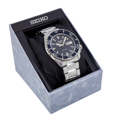  Shop Authentic Seiko 5 Sports Automatic Blue Dial Silver Steel Strap Watch for Men - SRPK97K1 - Luxxuri