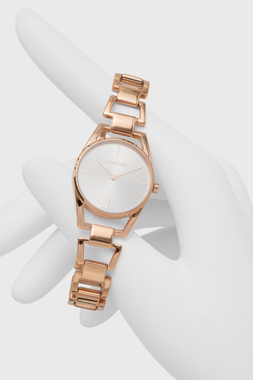  Shop Authentic Calvin Klein Dainty Diamonds Silver Dial Rose Gold Steel Strap Watch for Women - K7L2364T - Luxxuri