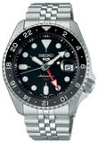  Shop Authentic Seiko 5 Sports Automatic GMT Black Dial Silver Steel Strap Watch For Men - SSK001K1 - Luxxuri