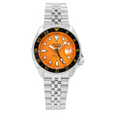  Shop Authentic Seiko 5 Sports GMT Automatic Orange Dial Silver Steel Strap Watch For Men - SSK005K1 - Luxxuri