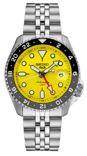 Shop Authentic Seiko 5 Sport SKX GMT US Special Creation Automatic Yellow Dial Silver Steel Strap Watch for Men - SSK017K1 - Luxxuri