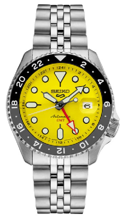  Shop Authentic Seiko 5 Sport SKX GMT US Special Creation Automatic Yellow Dial Silver Steel Strap Watch for Men - SSK017K1 - Luxxuri