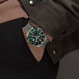  Shop Authentic Seiko 5 Sports SKX GMT Automatic Green Dial Silver Steel Strap Watch For Men - SSK035K1 - Luxxuri