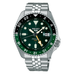  Shop Authentic Seiko 5 Sports SKX GMT Automatic Green Dial Silver Steel Strap Watch For Men - SSK035K1 - Luxxuri