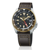  Shop Authentic Seiko 5 Sports SKX GMT Automatic Mocha Black Dial Brown Leather Strap Watch For Men - SSK036K1 - Luxxuri