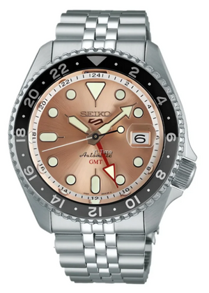  Shop Authentic Seiko 5 Sports GMT Thong Sia Limited Edition Brown Dial Silver Steel Strap Watch for Men - SSK043K1 - Luxxuri