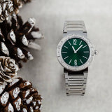  Shop Authentic Bvlgari Bvlgari Bvlgari Lady Green Dial Silver Steel Strap Watch for Women - BVLGARI103693 - Luxxuri