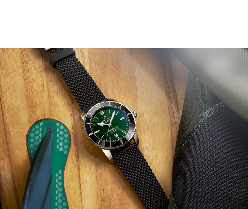  Shop Authentic Breitling Superocean Heritage B20 Automatic 46 Green Dial Black Mesh Bracelet Watch for Men - AB2020121L1S1 - Luxxuri