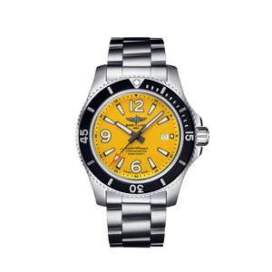  Shop Authentic Breitling Superocean Automatic 44mm Yellow Dial Silver Steel Strap Watch for Men - A17375211/1A1 - Luxxuri