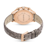  Shop Authentic Swarovski Octea Chrono Grey Dial Grey Leather Strap Watch for Women - 5671153 - Luxxuri