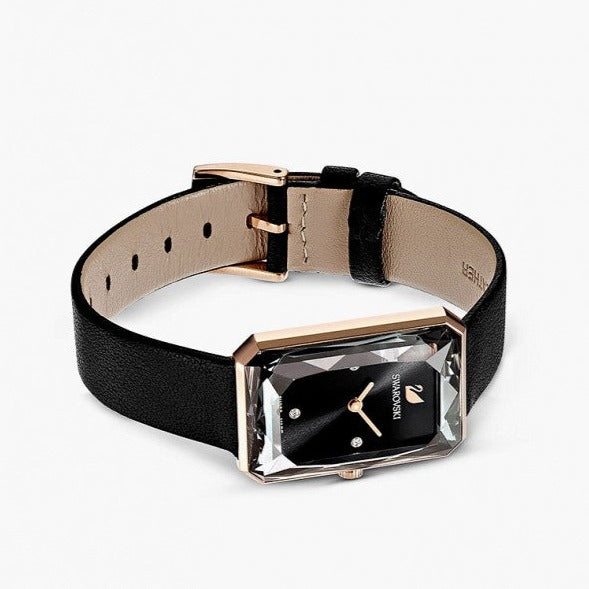  Shop Authentic Swarovski Uptown Black Dial Black Leather Strap Watch for Women - 5547710 - Luxxuri