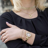  Shop Authentic Swarovski Crystalline Bracelet White Dial Gold Steel Strap Watch for Women - 5269253 - Luxxuri