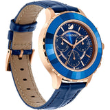  Shop Authentic Swarovski Octea Lux Chrono Blue Dial Blue Leather Strap Watch for Women - 5563480 - Luxxuri