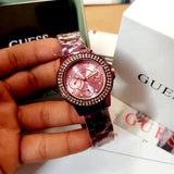  Shop Authentic Guess Crown Jewel Diamonds Purple Dial Purple Steel Strap Watch for Women - GW0410L4 - Luxxuri