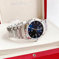  Shop Authentic Salvatore Ferragamo F-80 Classic Blue Dial Silver Steel Strap Watch for Men - SFDT01320 - Luxxuri