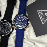 Shop Authentic Guess Commander Black Dial Black Rubber Strap Watch for Men - GW0211G3 - Luxxuri