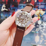  Shop Authentic Fossil Modern Machine Automatic Skeleton White Dial Brown Leather Strap Watch for Women - ME3083 - Luxxuri