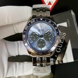  Shop Authentic Guess Odyssey Quartz Blue Dial Gunmetal Steel Strap Watch For Men - W1107G5 - Luxxuri