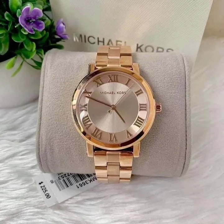  Shop Authentic Michael Kors Norie Rose Gold Dial Rose Gold Steel Strap Watch for Women - MK3561 - Luxxuri