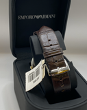  Shop Authentic Emporio Armani Luigi Quartz Gray Dial Brown Leather Strap Watch For Men - AR1996 - Luxxuri