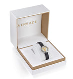  Shop Authentic Versace Virtus Quartz White Dial Black Leather Strap Watch For Women - VET300421 - Luxxuri