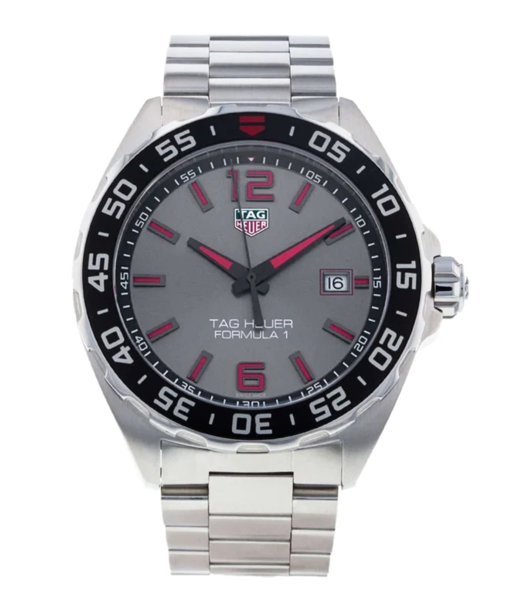  Shop Authentic Tag Heuer Formula 1 Quartz Anthracite Dial Silver Steel Strap Watch for Men - WAZ1018.BA0842 - Luxxuri