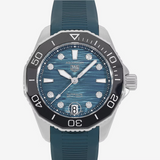  Shop Authentic Tag Heuer Aquaracer Professional 300 Automatic Diamonds Green Dial Green Rubber Strap Watch for Women - WBP231G.FT6226 - Luxxuri