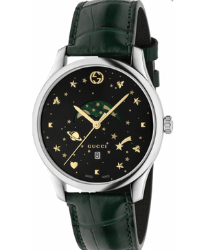  Shop Authentic Gucci G-Timeless Black Dial Green Leather Strap Unisex Watch - YA126326 - Luxxuri