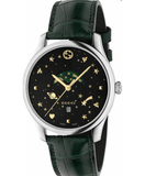  Shop Authentic Gucci G-Timeless Black Dial Green Leather Strap Unisex Watch - YA126326 - Luxxuri