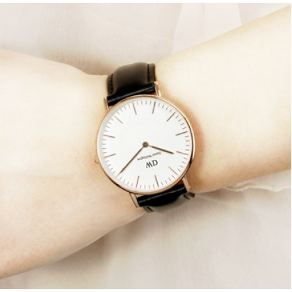  Shop Authentic Daniel Wellington Classic Sheffield White Dial Black Leather Strap Watch for Women - DW00100036 - Luxxuri