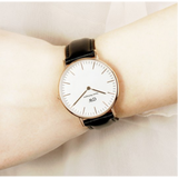  Shop Authentic Daniel Wellington Classic Sheffield White Dial Black Leather Strap Watch for Women - DW00100036 - Luxxuri