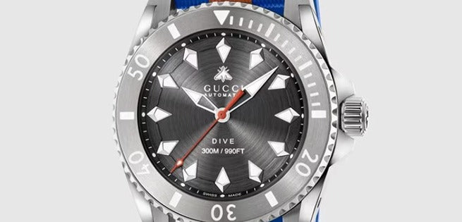  Shop Authentic Gucci Dive Automatic Grey Dial Two Tone Rubber Strap Watch for Men - YA136352 - Luxxuri