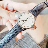  Shop Authentic Gucci G-Timeless Signature Mother of Pearl Silver Dial Blue Leather Strap Watch For Women - YA1264049 - Luxxuri