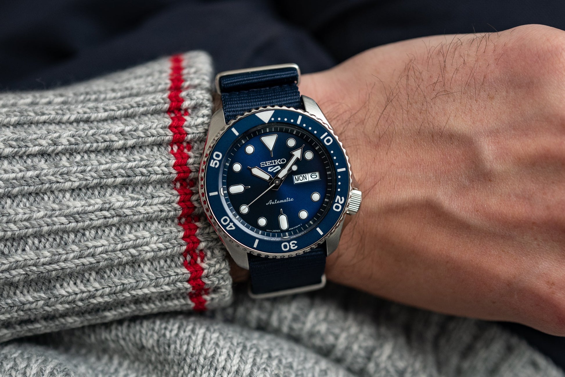  Shop Authentic Seiko 5 Sports SKX Automatic Black Dial Black NATO Strap Watch For Men - SRPD55K3 - Luxxuri