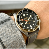  Shop Authentic Seiko 5 Sports SKX GMT Automatic Mocha Black Dial Brown Leather Strap Watch For Men - SSK036K1 - Luxxuri