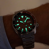  Shop Authentic Seiko 5 Sports Sonar Special Edition Brown Dial Silver Steel Strap Watch For Men - SRPJ47K1 - Luxxuri