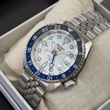  Shop Authentic Seiko 5 Sports SKX GMT Automatic Sky Blue Dial Silver Steel Strap Watch For Men - SSK033K1 - Luxxuri
