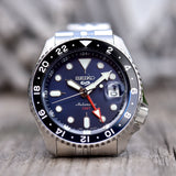  Shop Authentic Seiko 5 Sports GMT SKX Automatic Blueberry Dial Silver Steel Strap Watch For Men - SSK003K1 - Luxxuri