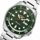  Shop Authentic Seiko 5 Sports Automatic Analog Green Dial Silver Steel Strap Watch For Men - SRPD63K1 - Luxxuri