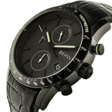  Shop Authentic Hugo Boss Rafale Chronograph Black Dial Black Leather Strap Watch For Men - 1513389 - Luxxuri
