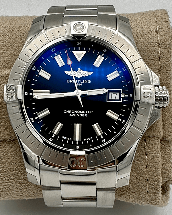  Shop Authentic Breitling Avenger Automatic 43mm Blue Dial Silver Steel Strap Watch for Men - A17318101C1A1 - Luxxuri