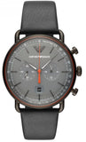  Shop Authentic Emporio Armani Aviator Grey Dial Grey Leather Strap Watch For Men - AR11168 - Luxxuri
