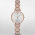  Shop Authentic Emporio Armani Gianni T Bar Quartz Silver Dial Beige Leather Strap Watch For Women - AR80007 - Luxxuri