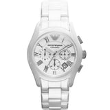  Shop Authentic Emporio Armani Chronograph Ceramic White Dial Watch For Women - AR1403 - Luxxuri