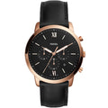  Shop Authentic Fossil Neutra Chronograph Black Dial Black Leather Strap Watch for Men - FS5381 - Luxxuri