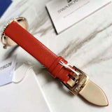  Shop Authentic Swarovski Crystal Frost Red Dial Red Leather Strap Watch for Women - 5519226 - Luxxuri